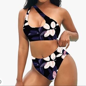 New NAFLEAP Women's One Shoulder High Waisted Cutout Swimsuit